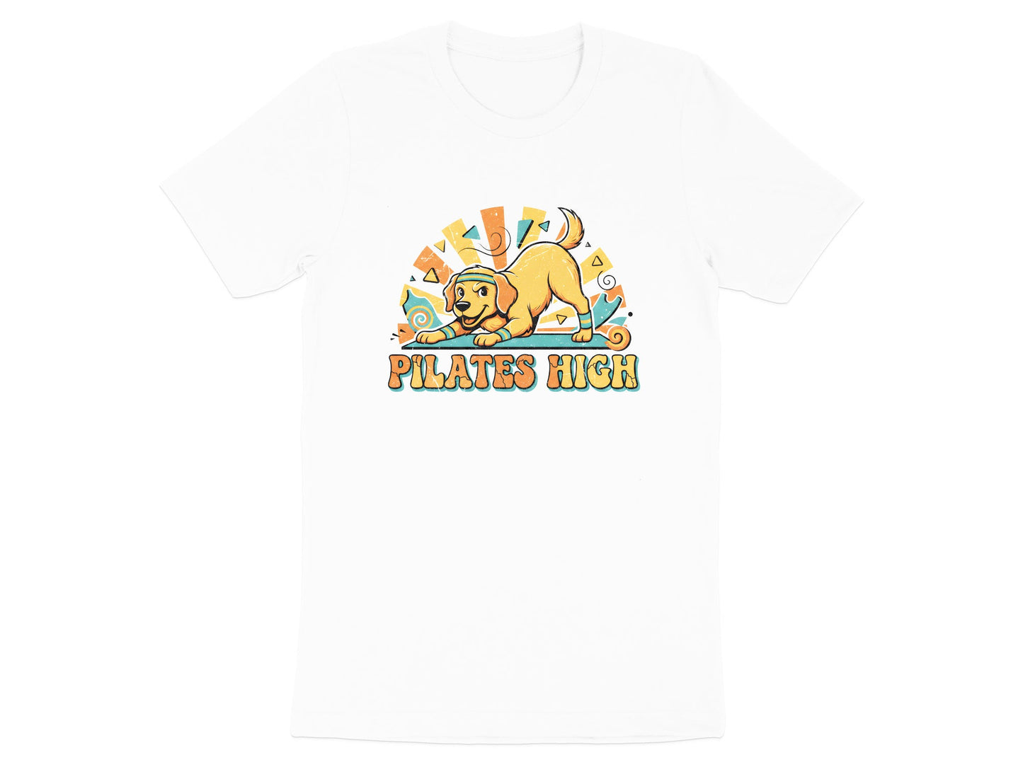 Pilates High Dog Graphic T-Shirt - Vintage Sun Design