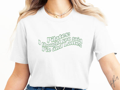 Pie and Lattes Pilates Graphic Tee - Retro Green