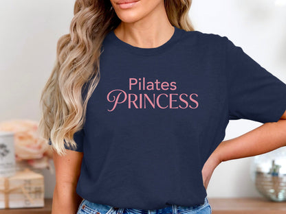 Pilates Princess Pink Graphic T-Shirt - Script Font