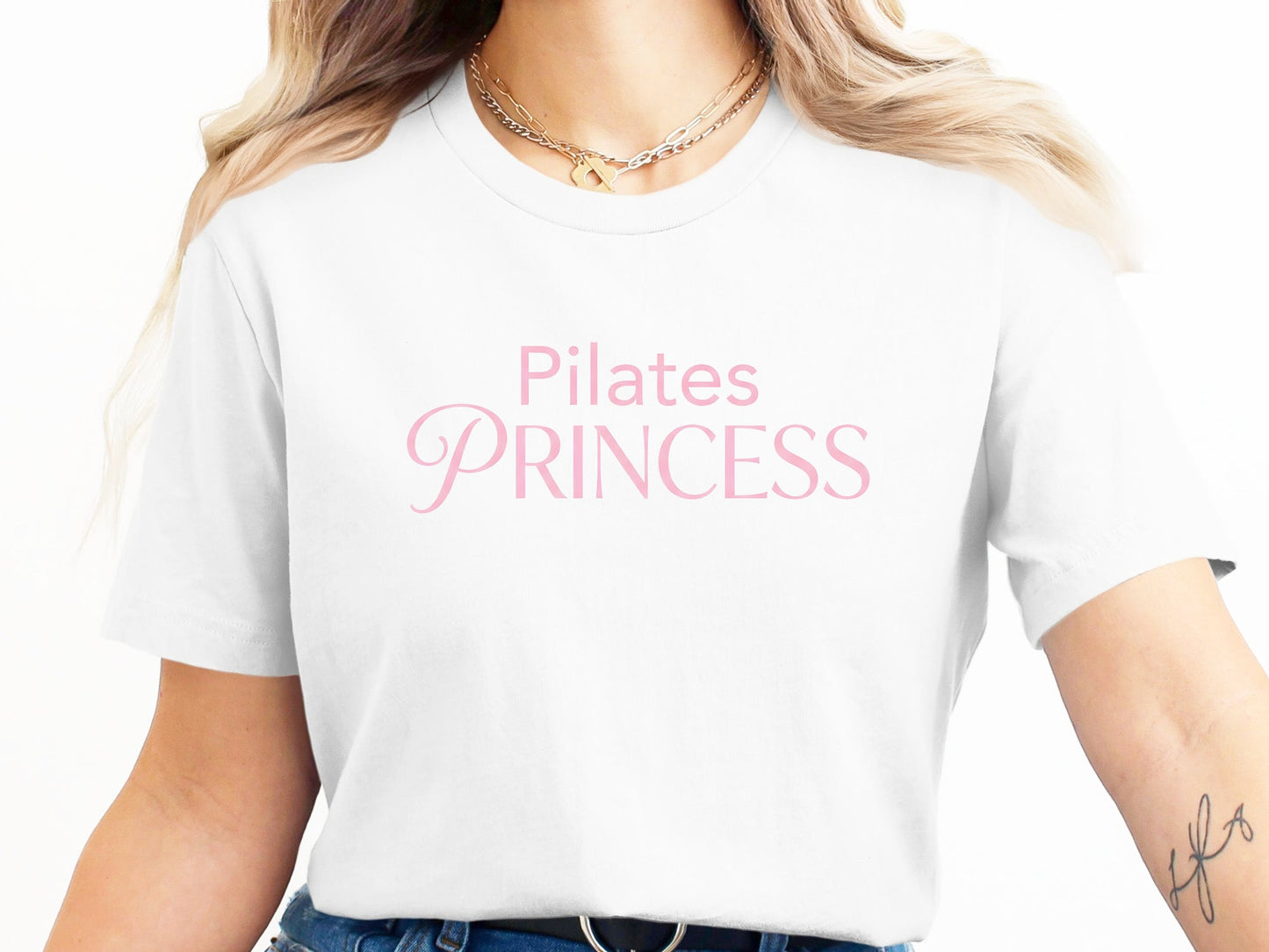 Pilates Princess Pink Graphic T-Shirt - Script Font