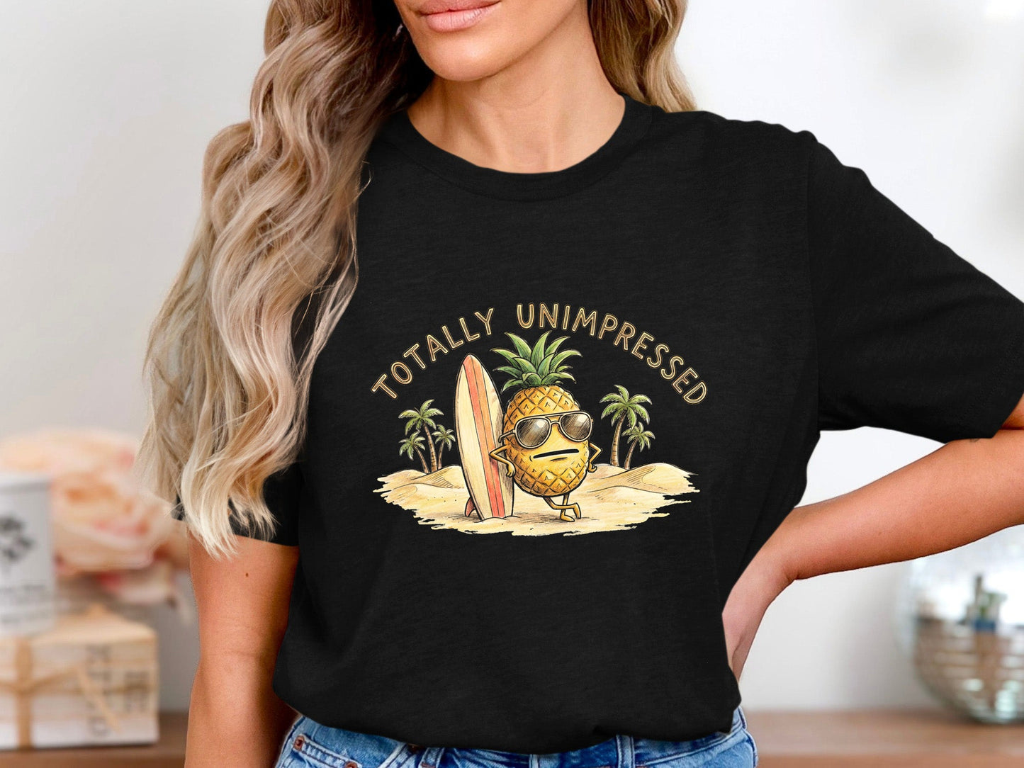 Totally Unimpressed Pineapple T-Shirt | Funny Summer Surf Tee