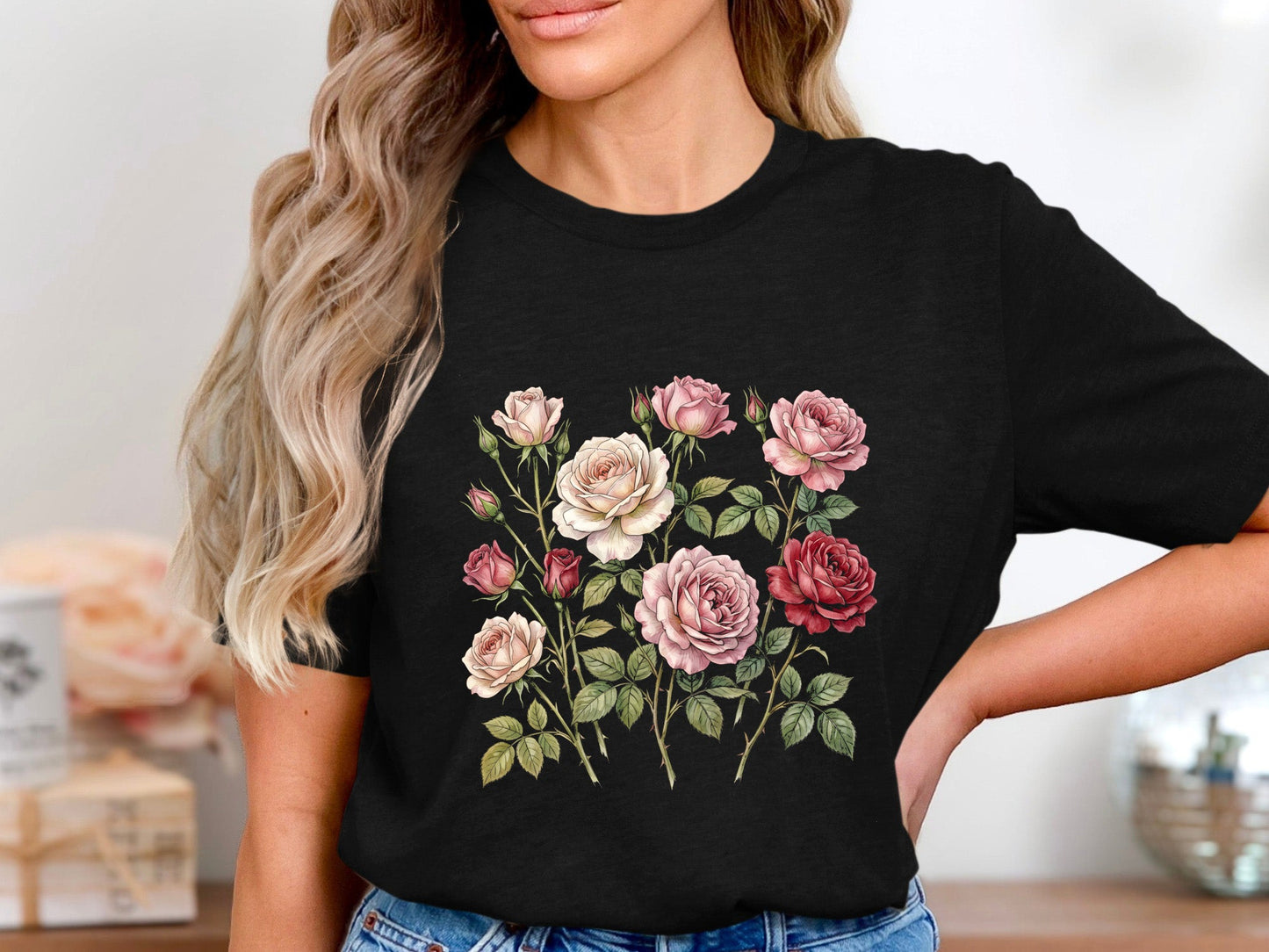 Vintage Botanical Rose Garden T-Shirt