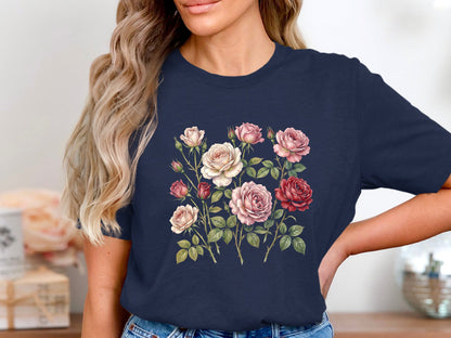 Vintage Botanical Rose Garden T-Shirt