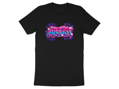 Retro Pink & Blue Graffiti Artist T-Shirt - Neon Style Graphic Tee