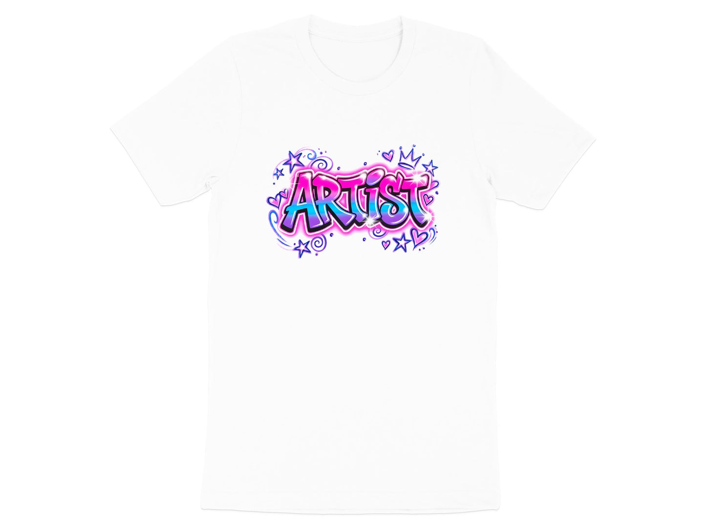 Retro Pink & Blue Graffiti Artist T-Shirt - Neon Style Graphic Tee