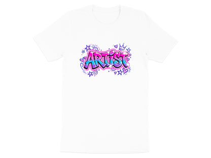 Retro Pink & Blue Graffiti Artist T-Shirt - Neon Style Graphic Tee
