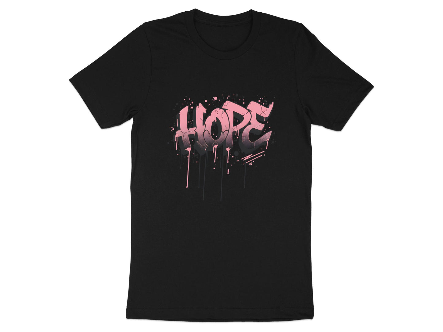 HOPE Pink Graffiti Drip Graphic T-Shirt