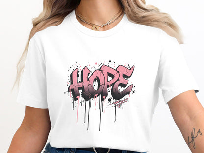 HOPE Pink Graffiti Drip Graphic T-Shirt