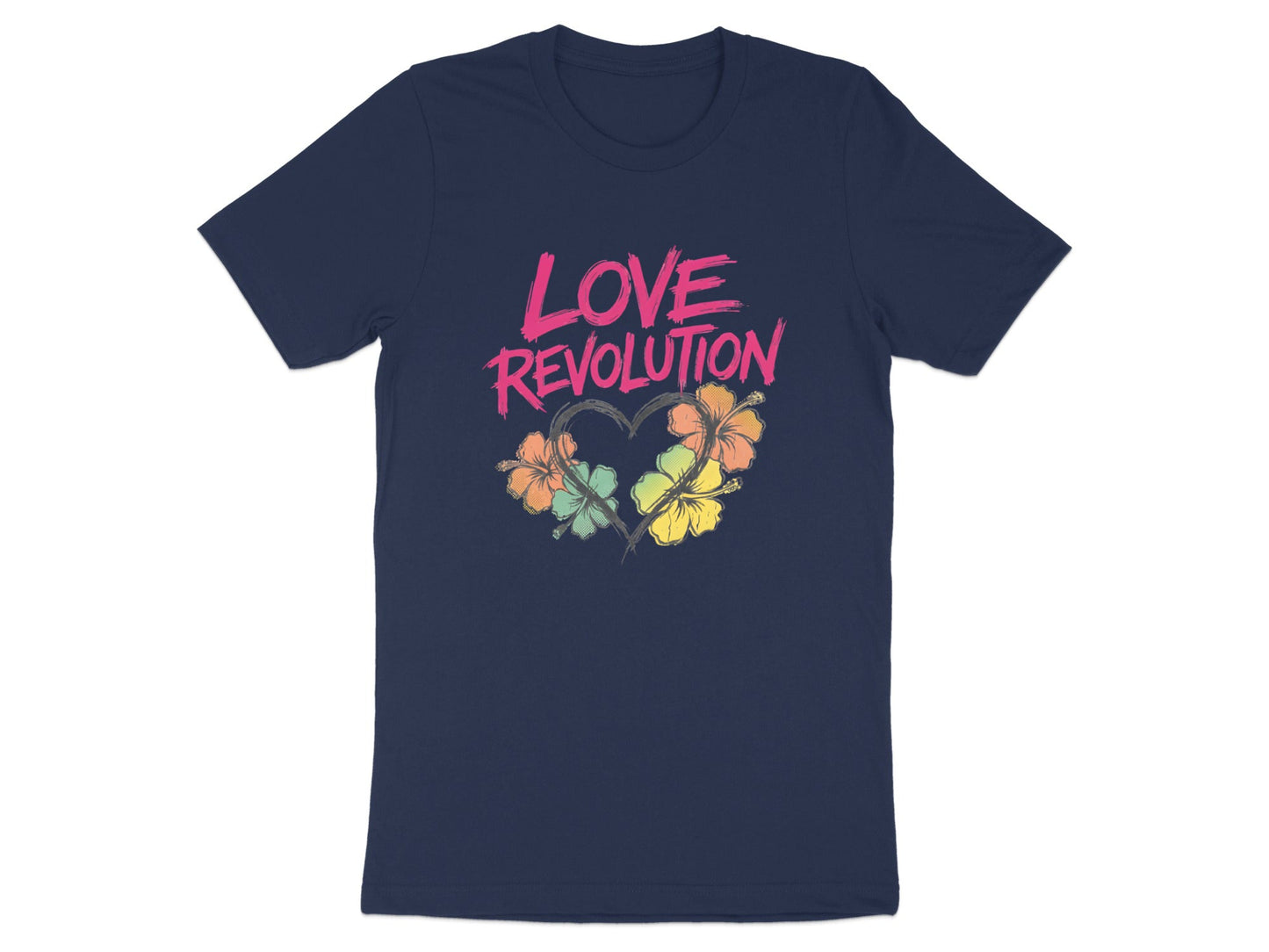 Love Revolution Floral Heart Graphic T-Shirt