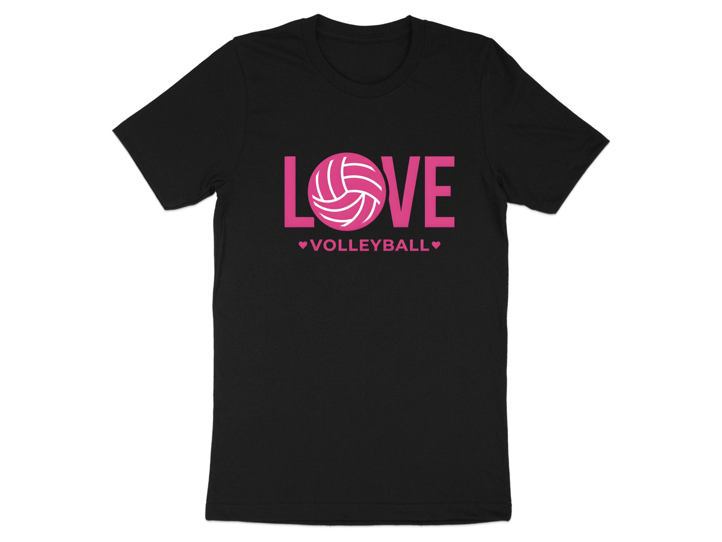 Love Volleyball Pink Graphic T-Shirt