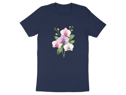 Pink & White Orchids White Graphic T-Shirt