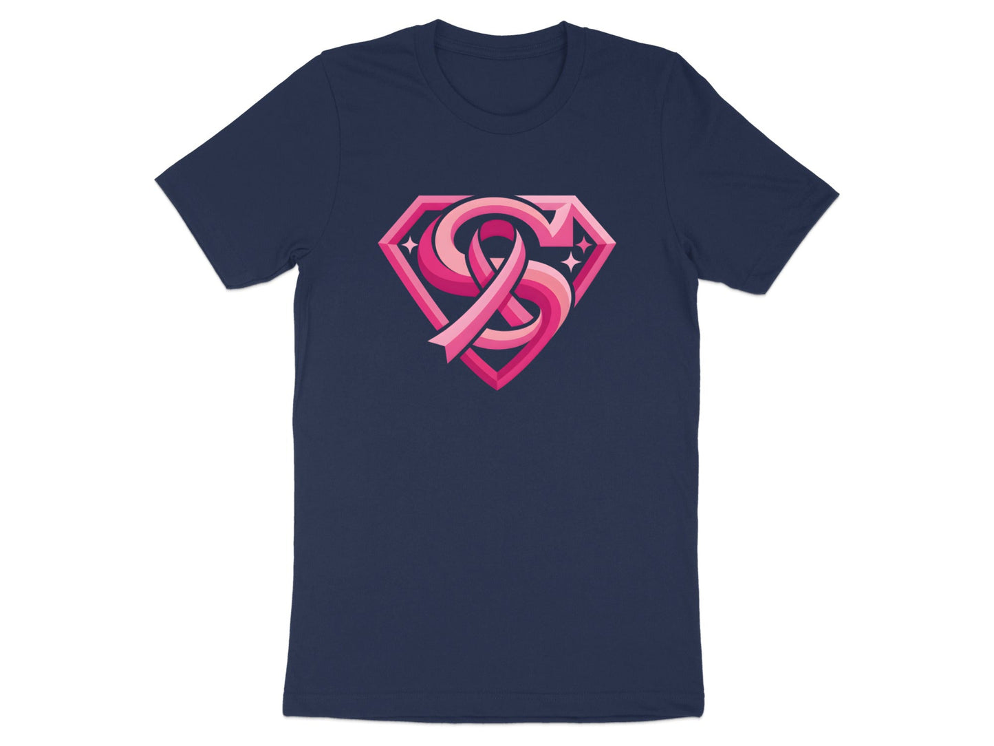 Pink Ribbon Superhero 'S' Shield T-Shirt