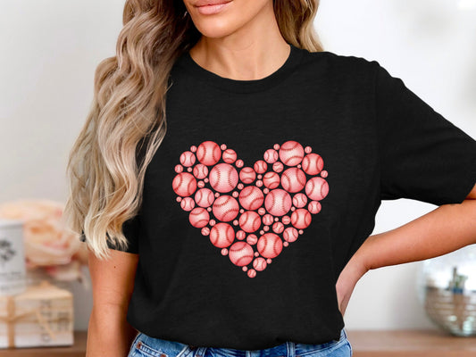 Baseball Heart Love The Game Graphic T-Shirt