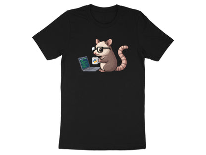 Pixel Art Coding Opossum T-Shirt - Retro Programmer  Tee