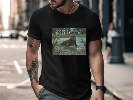 Bunyip Sighting Tapes From The Bush Cryptozoology Tee