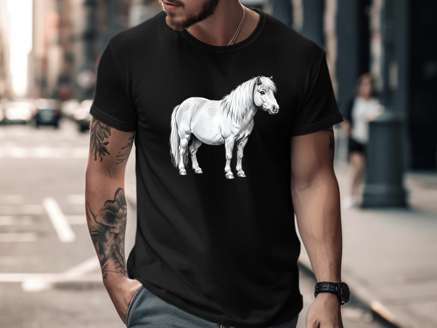 Pony Pencil Sketch Men's Graphic Tee