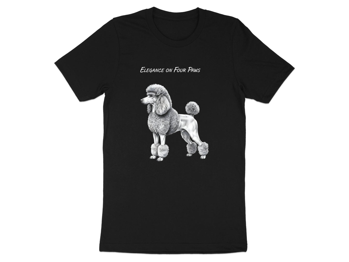 Elegance On Four Paws Poodle Pencil Sketch Graphic Tee