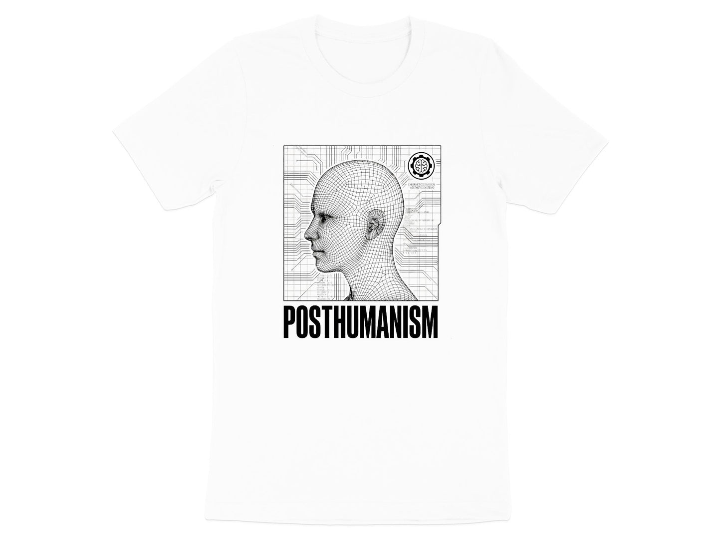 Posthumanism Wireframe Blueprint T-Shirt