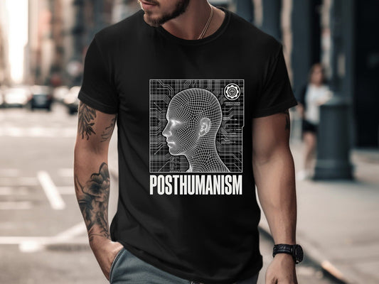 Posthumanism Wireframe Blueprint T-Shirt