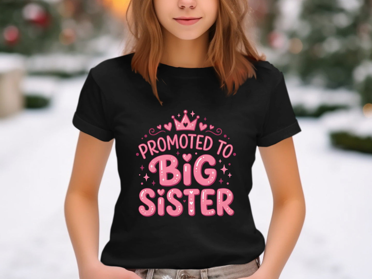 Promoted To Big Sister Crown Graphic Tee
