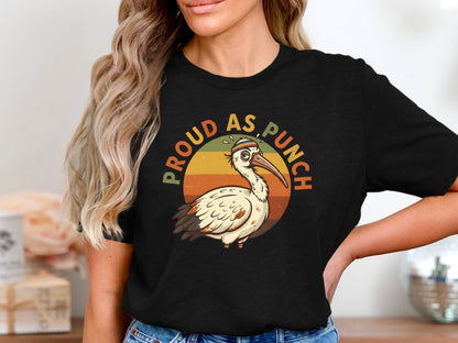 Proud As Punch Pelican T-Shirt - Black / Aussie Humor Pride