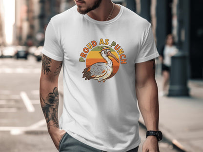 Proud As Punch Pelican T-Shirt - Black / Aussie Humor Pride