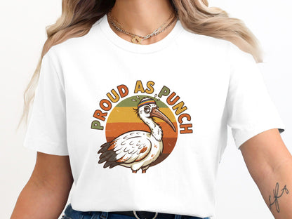 Proud As Punch Pelican T-Shirt - Black / Aussie Humor Pride
