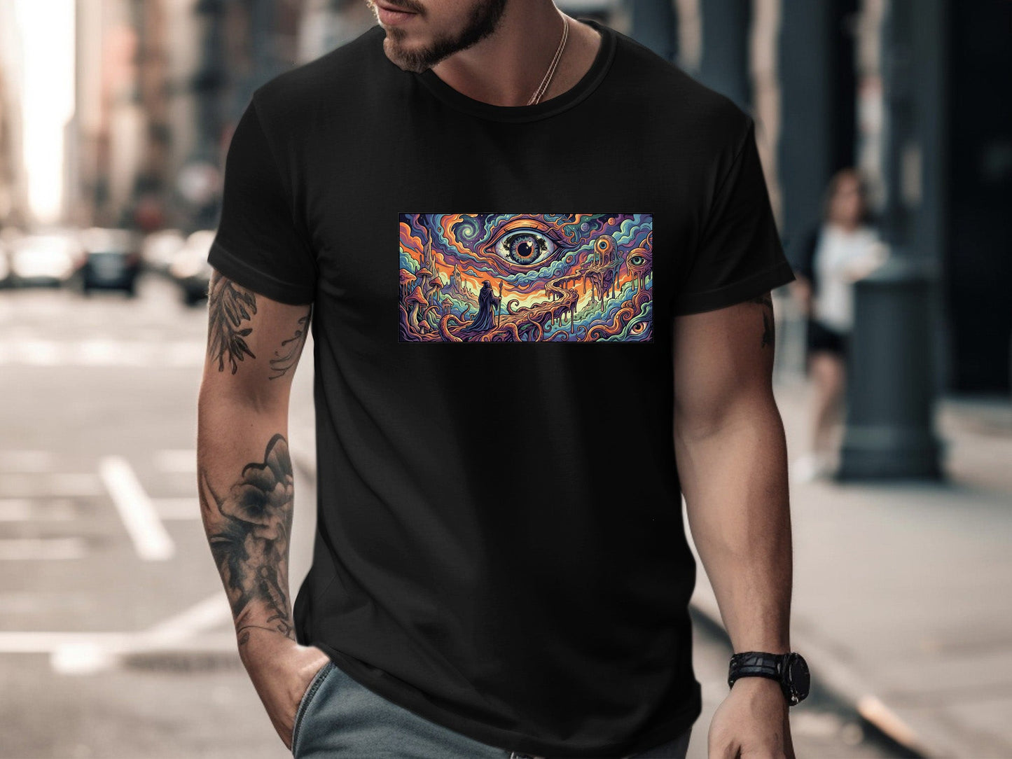 The Cosmic Eye Panoramic Psychedelic Wizard Tee