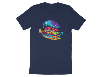 Psychedelic Melting Burger T-Shirt - Trippy Food Art  Tee