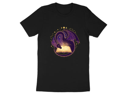 The Scholar's Dragon T-Shirt - Mystical Purple Library Tee