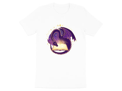 The Scholar's Dragon T-Shirt - Mystical Purple Library Tee