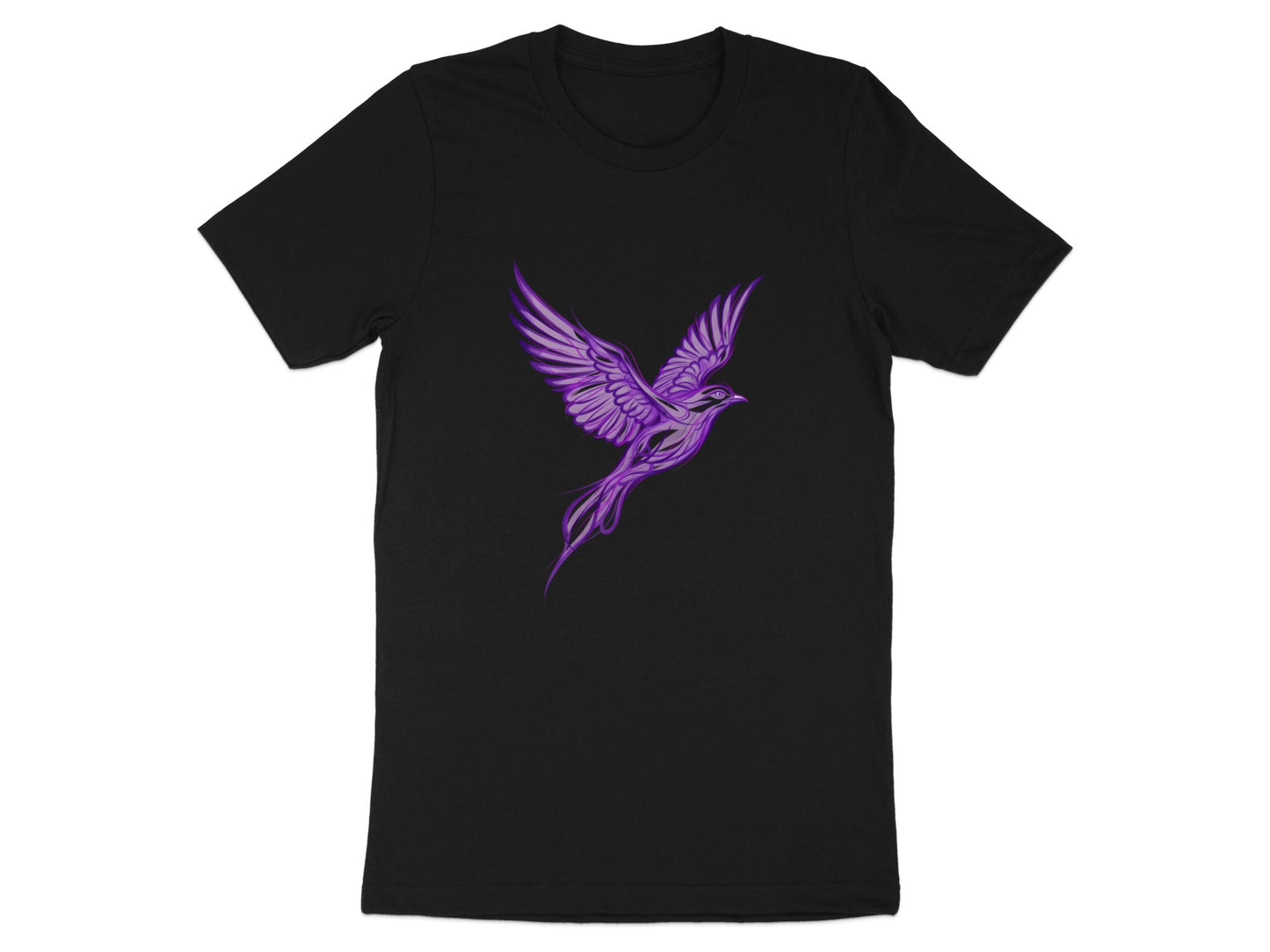 Ethereal Purple Phoenix Rising Graphic T-Shirt