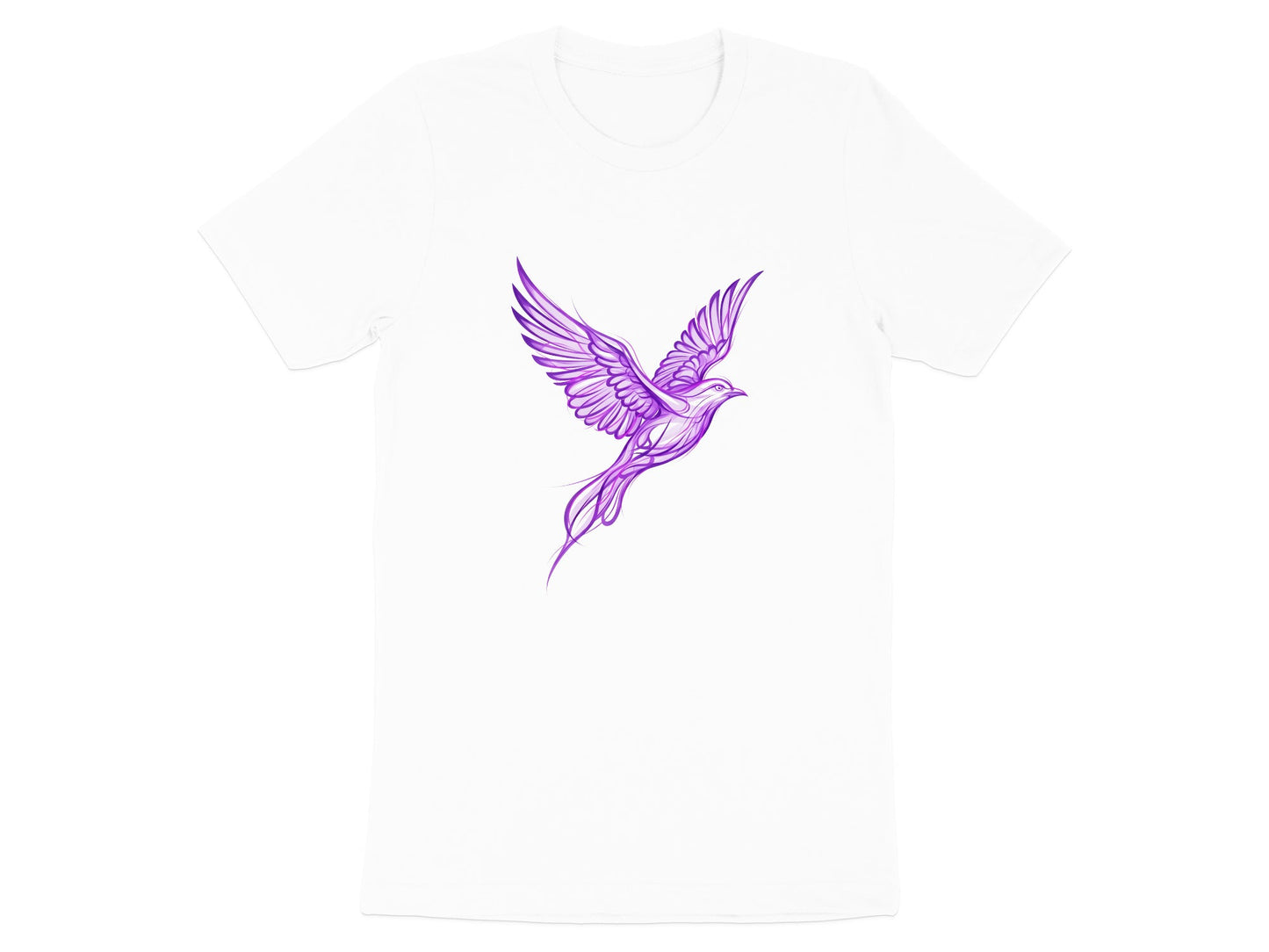 Ethereal Purple Phoenix Rising Graphic T-Shirt