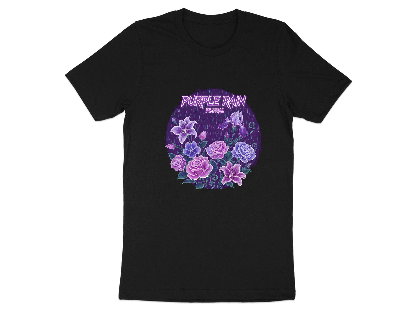 Purple Rain Floral Purple Roses & Lilies T-Shirt