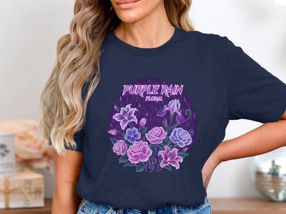 Purple Rain Floral Purple Roses & Lilies T-Shirt