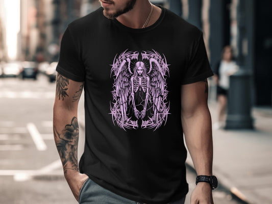 Skeletal Angel Pastel Goth Tribal Graphic Tee