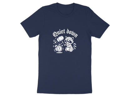 Quiet Down Raccoon Smashing Alarm Clock Funny Tee