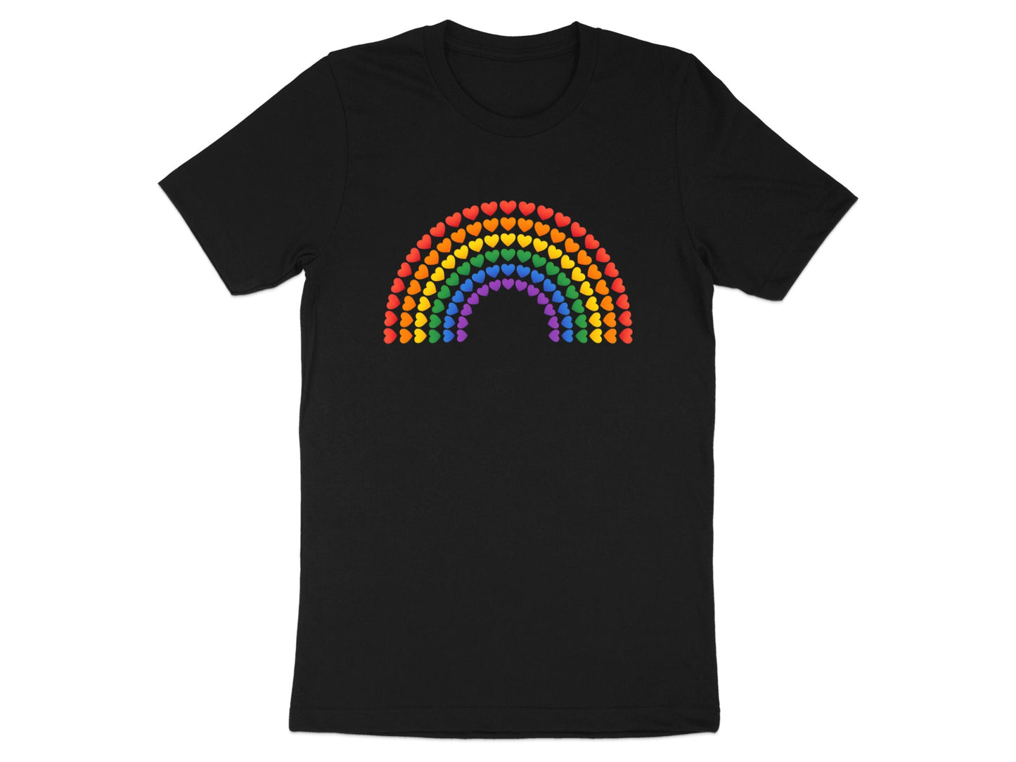 Rainbow Heart Arch T-Shirt - Black / Minimalist Pride