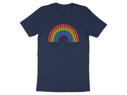 Rainbow Heart Arch T-Shirt - Black / Minimalist Pride