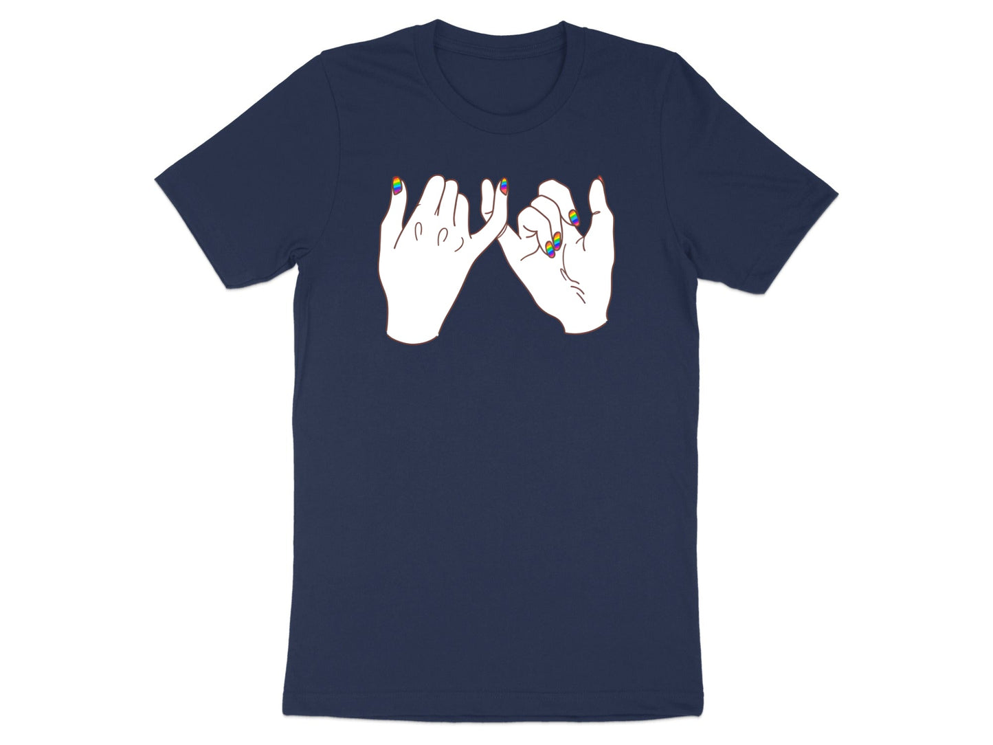 Rainbow Nails Pinky Promise T-Shirt - Black / Pride Australia