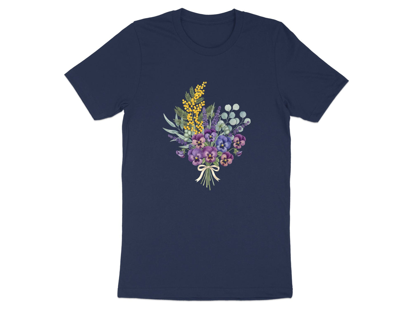 Native Bouquet Watercolor T-Shirt - Black / Australian Pride
