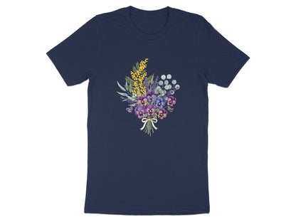 Native Bouquet Watercolor T-Shirt - Black / Australian Pride