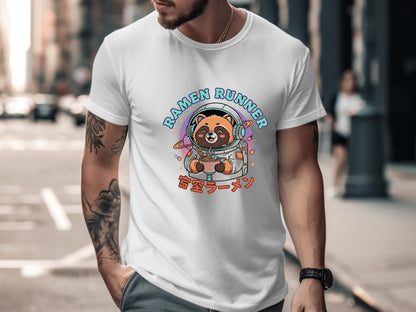 Ramen Runner Astronaut Red Panda Space T-Shirt