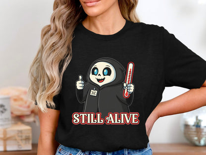 Grim Reaper Fever T-Shirt - Dark Humour Medical Graphic