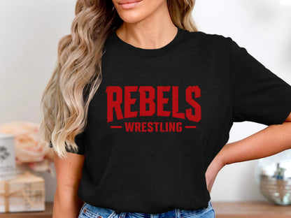 Rebels Wrestling Distressed Logo T-Shirt