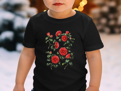 Classic Red Camellia Botanical T-Shirt
