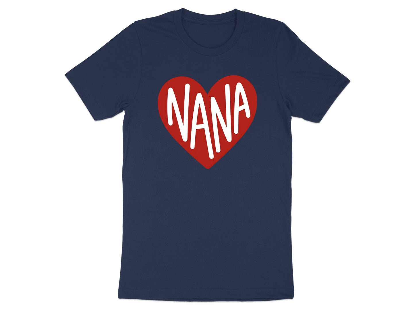 Classic Nana Red Heart Tee - Minimalist Graphic T-Shirt