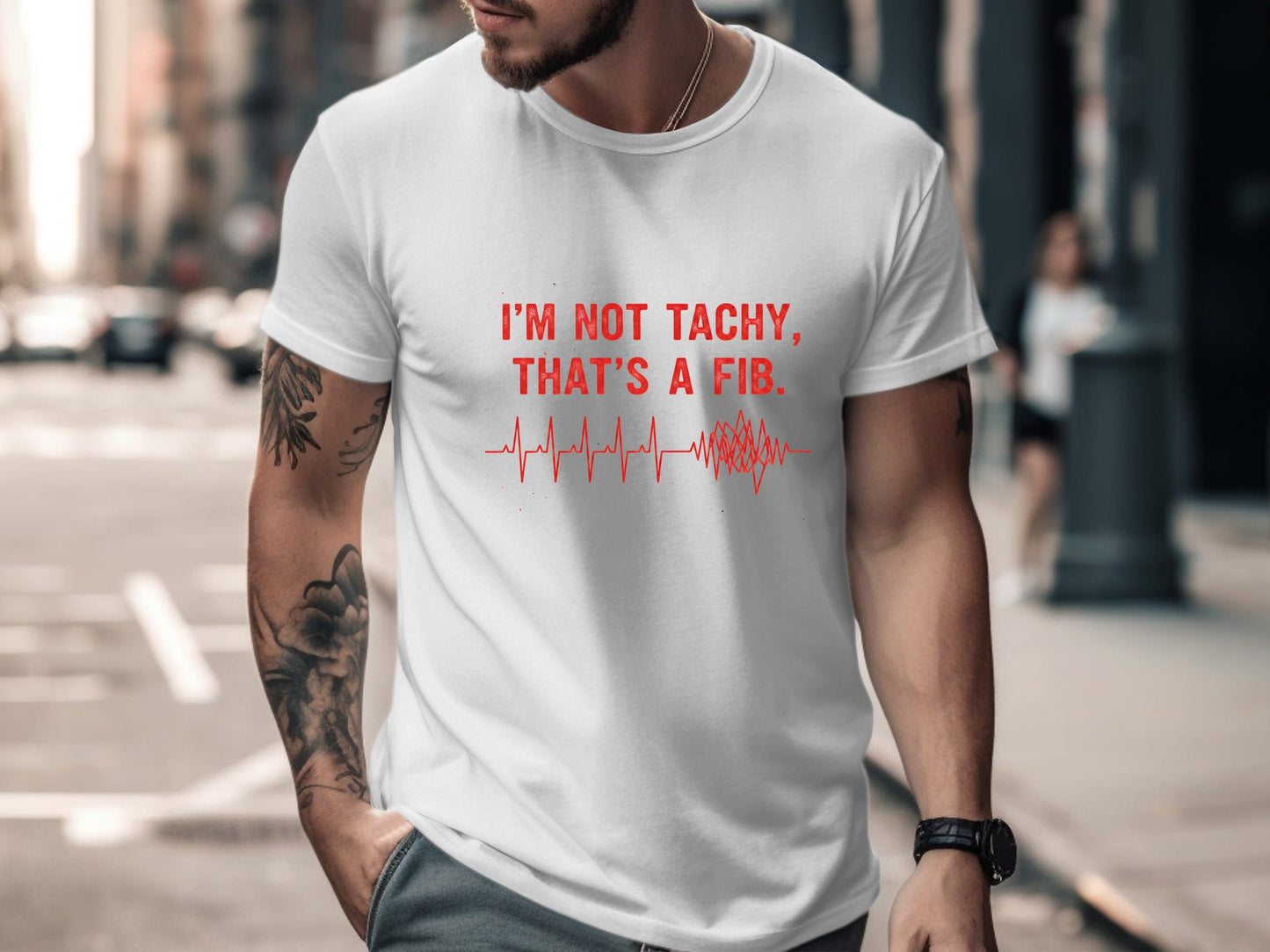 That's A Fib Heartbeat Pun T-Shirt - Funny Cardiology Tee