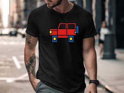 Retro 8-Bit Red Off-Road 4x4 T-Shirt