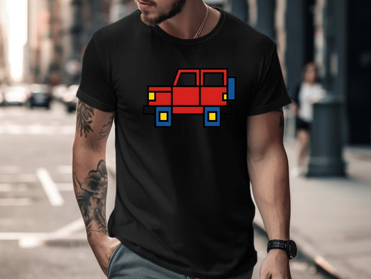 Retro 8-Bit Red Off-Road 4x4 T-Shirt